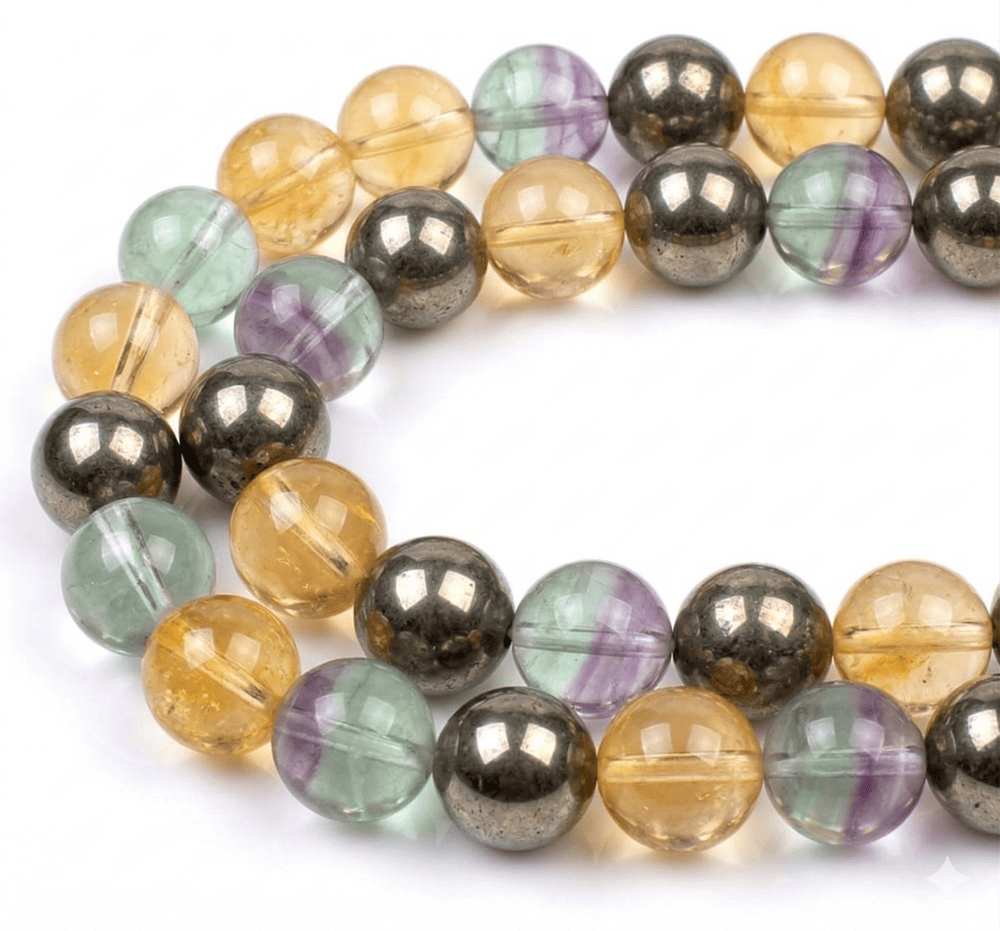 Bracelet Le Fil d'Ariane concentration en Citrine, Fluorine et Pyrite