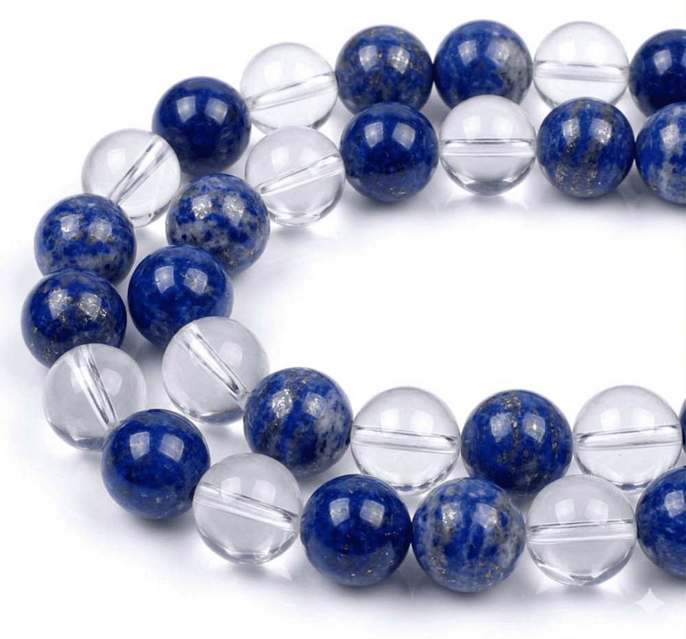 Bracelet L'Éveil des Sens intuition en Azurite, Cristal de Roche et Lapis Lazuli