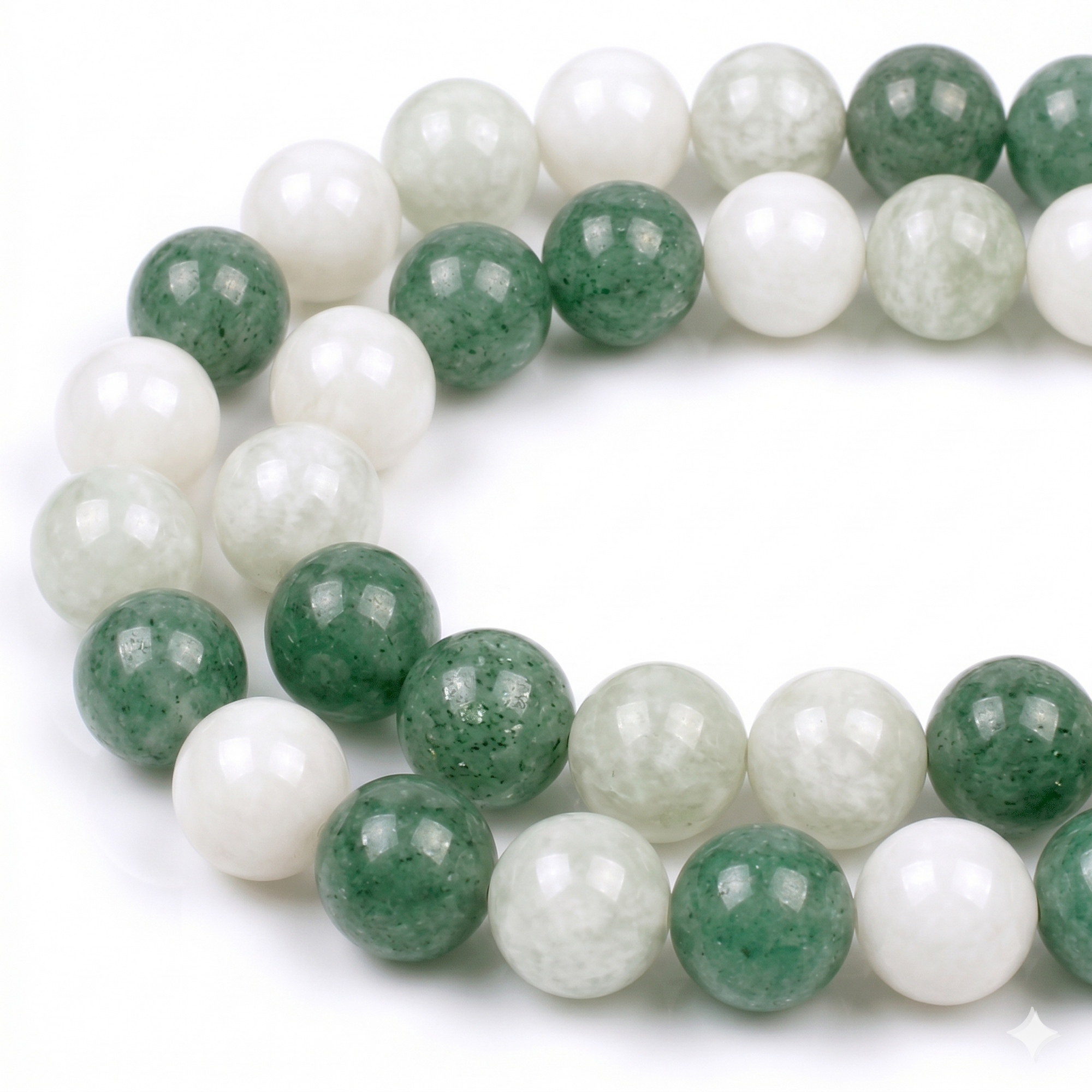 Bracelet L'Instant Gagnant chance en Aventurine Verte et Jade Blanc