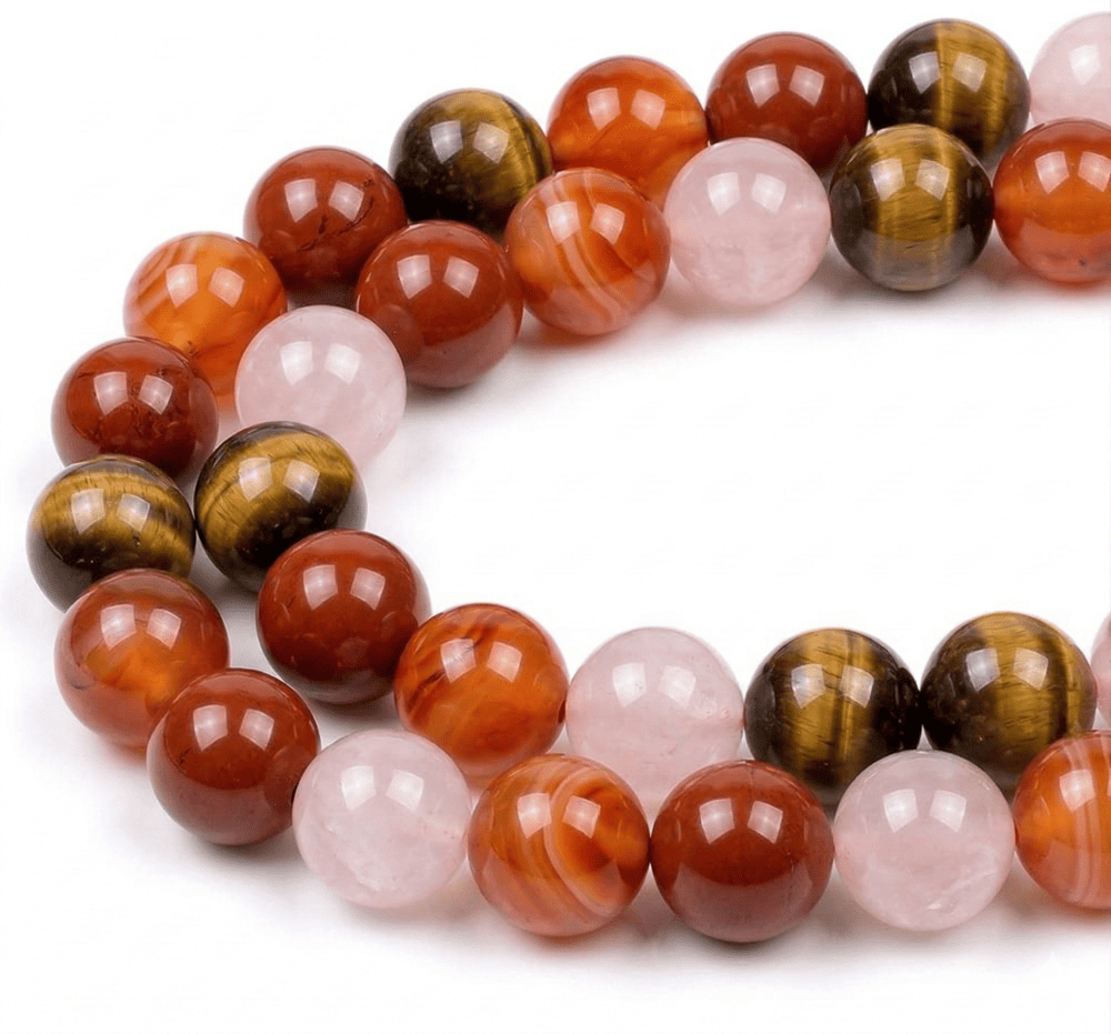 Bracelet Révèles-Toi en Cornaline, Jaspe Rouge et Œil de Tigre