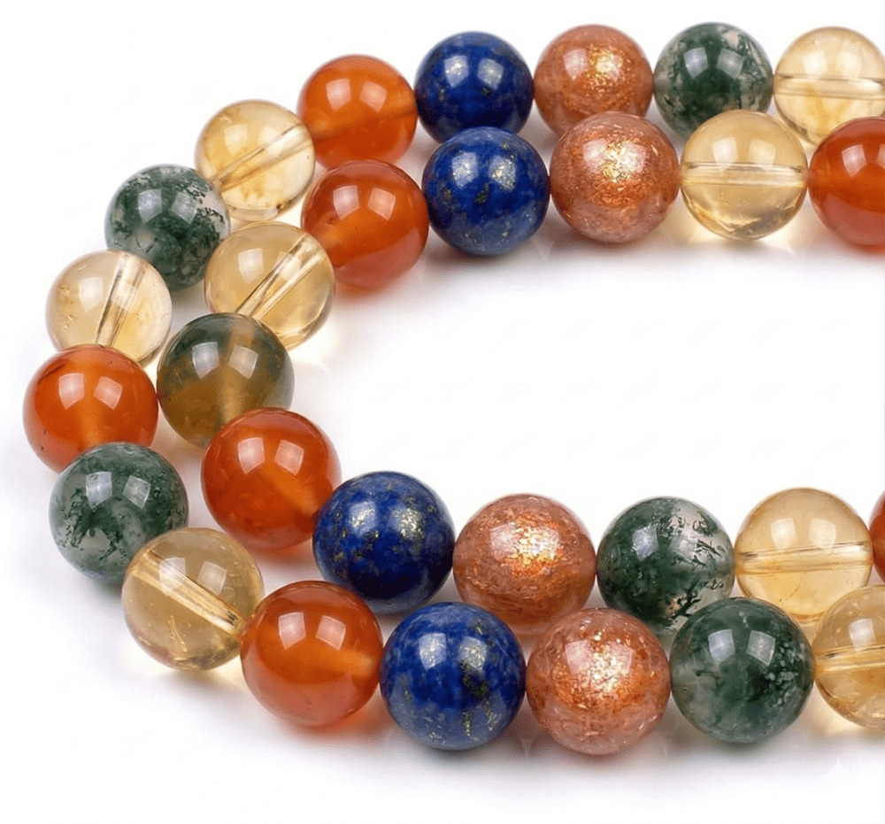 Bracelet Luméline joie et vitalité en Citrine, Cornaline et Pierre de Soleil