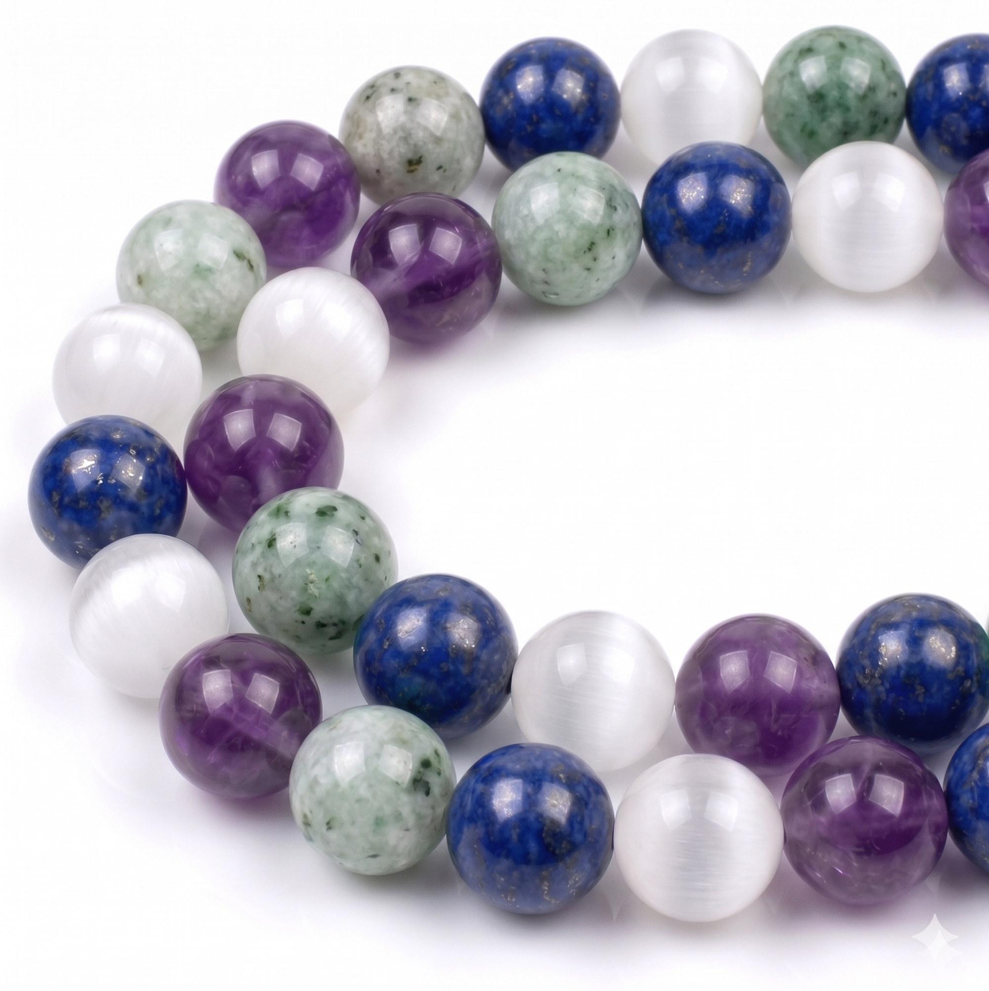Bracelet Le Bouclier Anti-Migraine en Améthyste, Jadéite et Lapis Lazuli