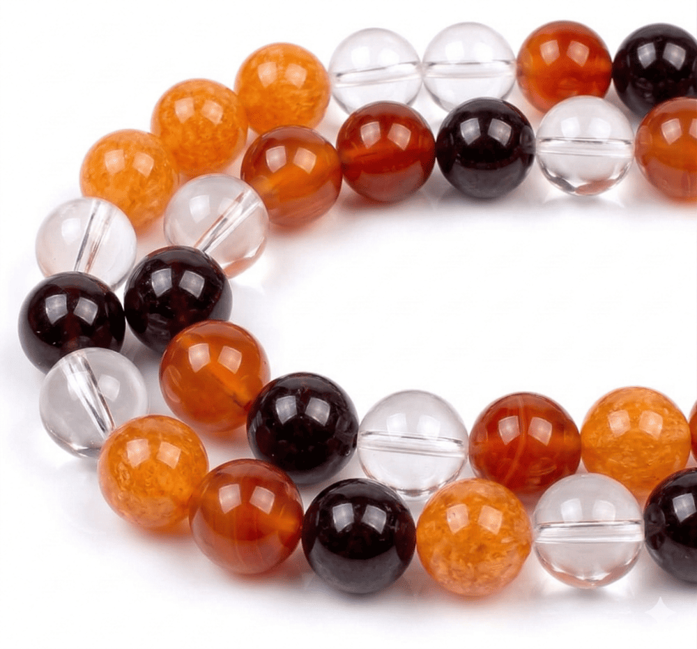 Bracelet Le Brasier de Vénus en Cornaline, Grenat et Calcite Orange